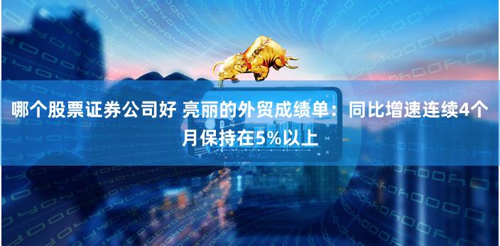 哪个股票证券公司好 亮丽的外贸成绩单：同比增速连续4个月保持在5%以上