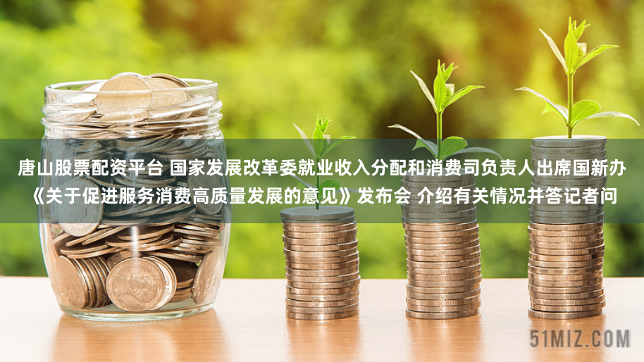 唐山股票配资平台 国家发展改革委就业收入分配和消费司负责人出席国新办《关于促进服务消费高质量发展的意见》发布会 介绍有关情况并答记者问