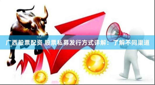 广西股票配资 股票私募发行方式详解:了解不同渠道